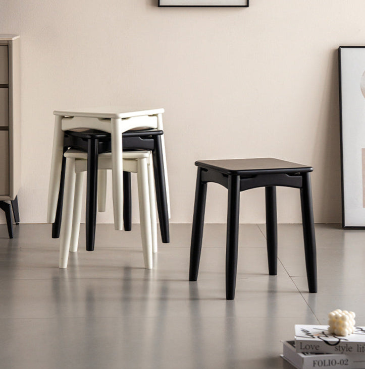 Solid Rubberwood Square Stools