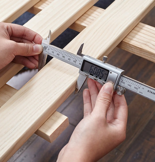 Oak solid wood bed with light walnut-color-USA