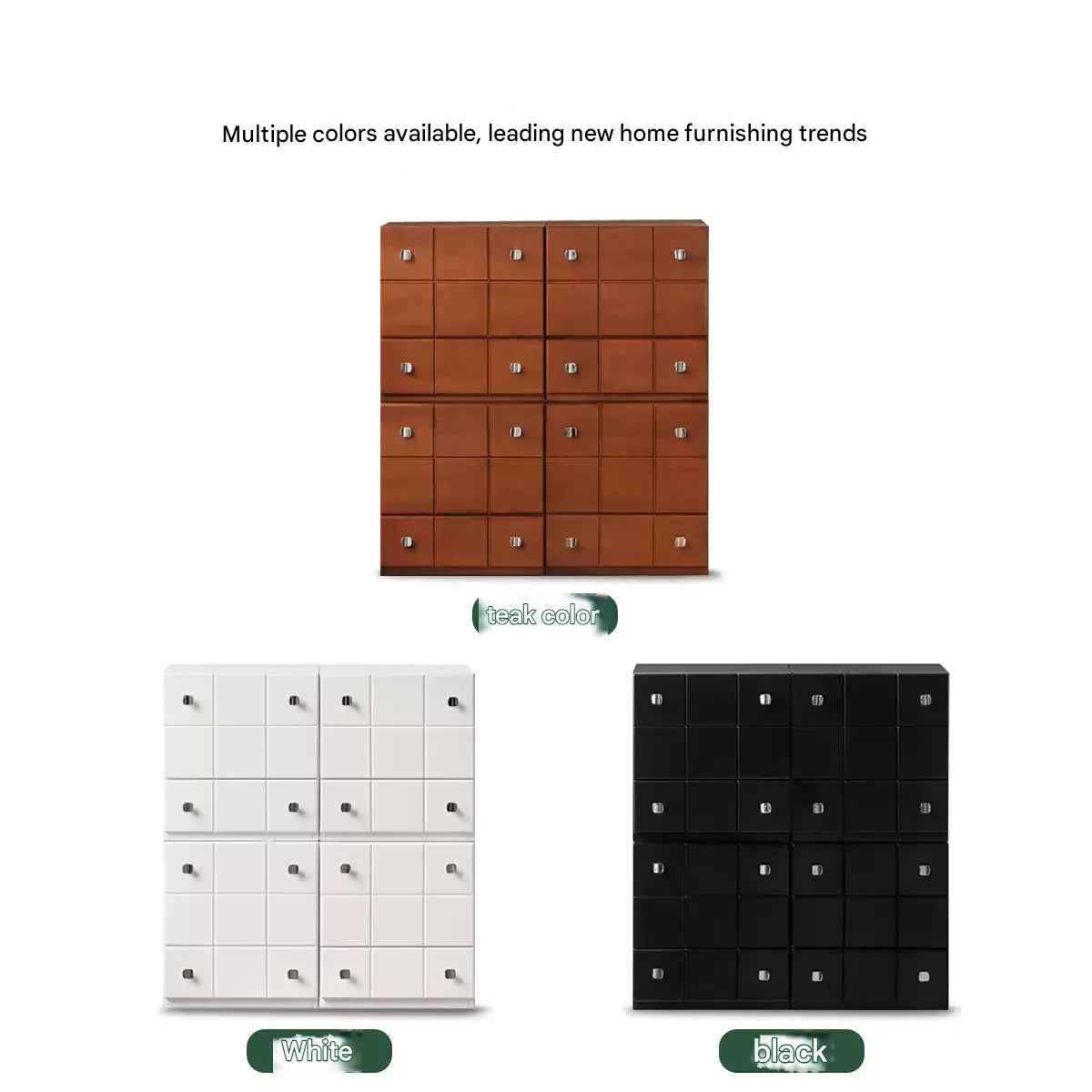 Solid Rubberwood Modern Modular Drawer Cabinet