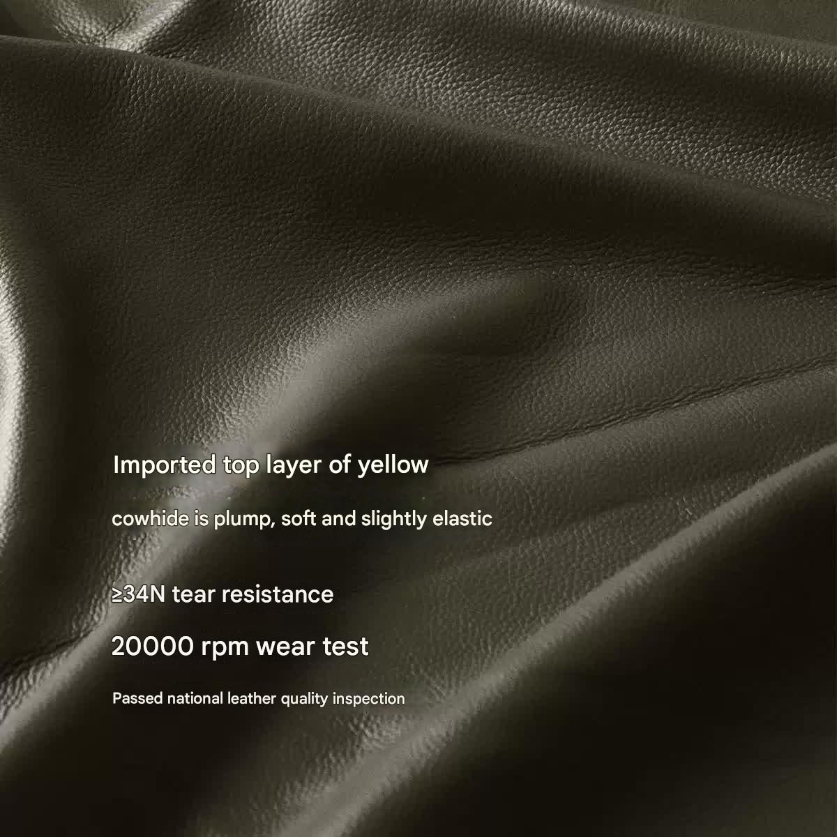 Cherry Solid Wood Modern Leather Sofa