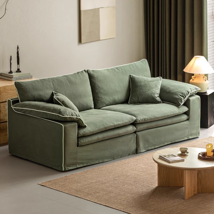 Cotton and Linen Sofa Wabi Sabi Style