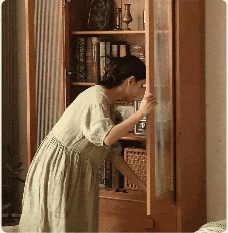 Cherry Solid Wood Middle Ancient Style Bookcase