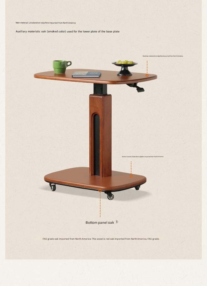 Poplar Solid Wood Mobile Ancient Style Table