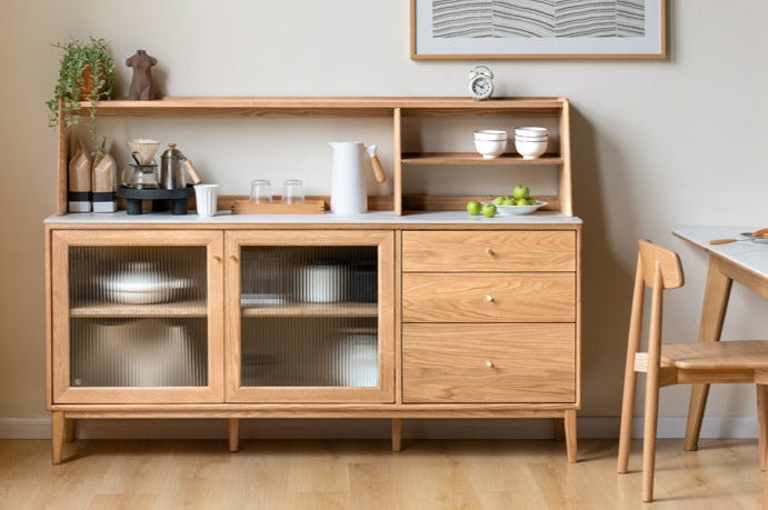 Oak Solid Wood Rock Board Modern Sideboard