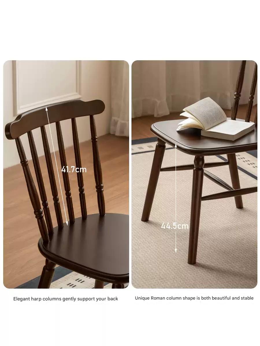 Set 4 pcs Black Walnut Solid Wood Dining Chair