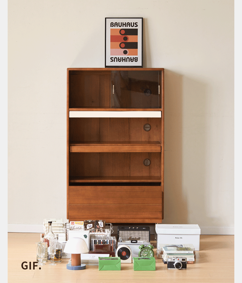 Tulip Solid Wood Middle Ages Flip Door Edge Cabinet.