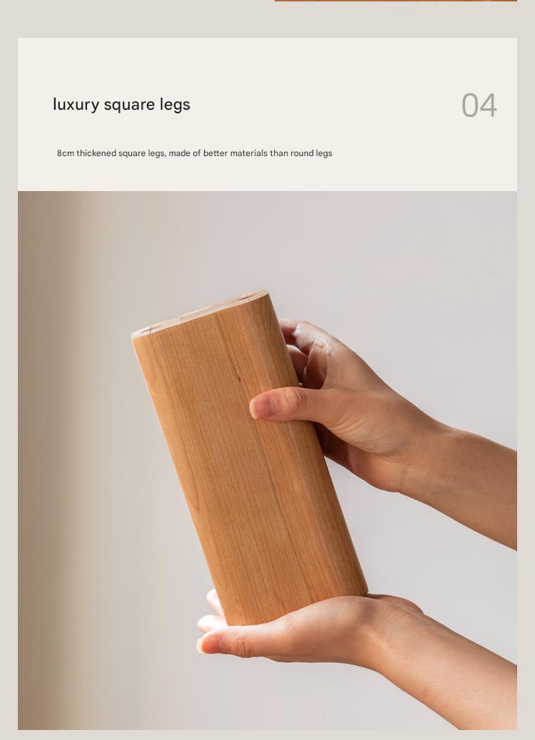 Cherry Solid Wood Modern Multifunctional Night Light Double Bed