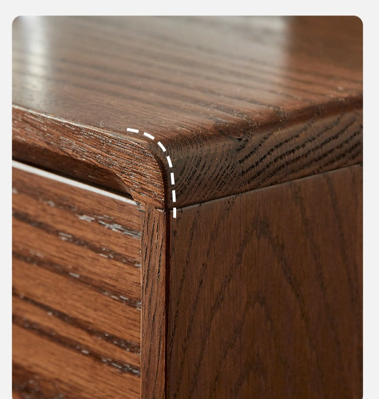 Oak Solid Wood walnut color Nightstand