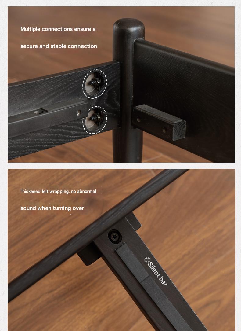 Ash Solid Wood Bauhaus Soft Leaning Antique Style Bed