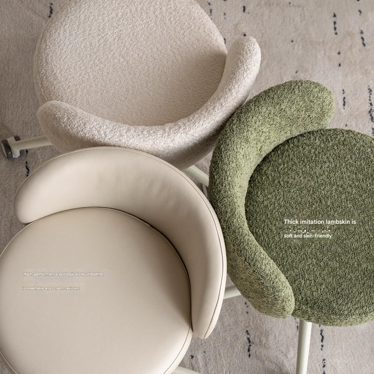 Eco-Leather, Imitation Sheepskin Makeup Stool