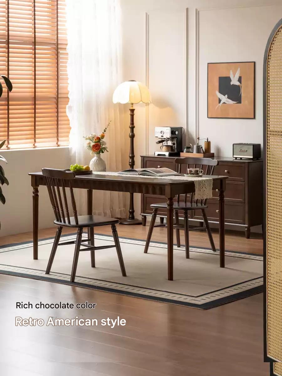 Set 4 pcs Black Walnut Solid Wood Dining Chair