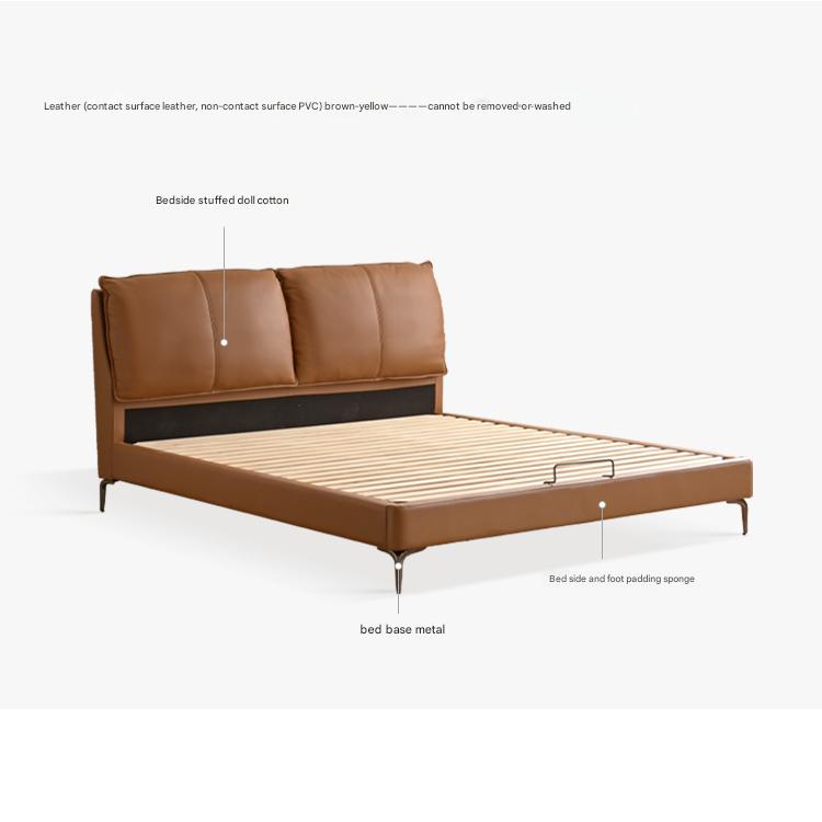Leather Light Luxury Soft Leaning Bed
