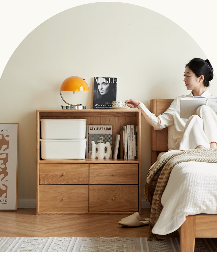 Oak Solid Wood Modern Free Combination Bookshelf