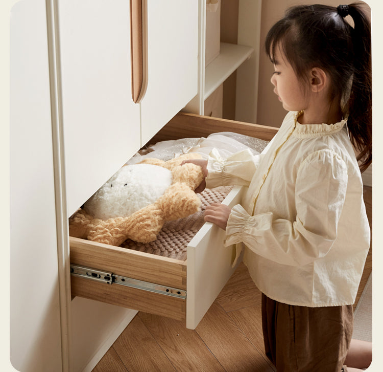 Solid Rubberwood, Beech Solid Wood Children's Wardrobe