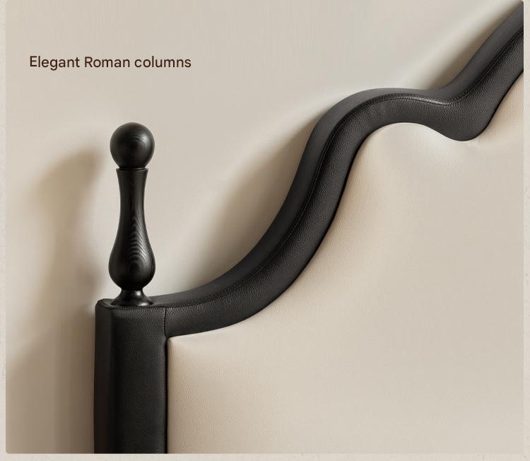 Ecological Cloud Leather French Retro Edge White Box Bed