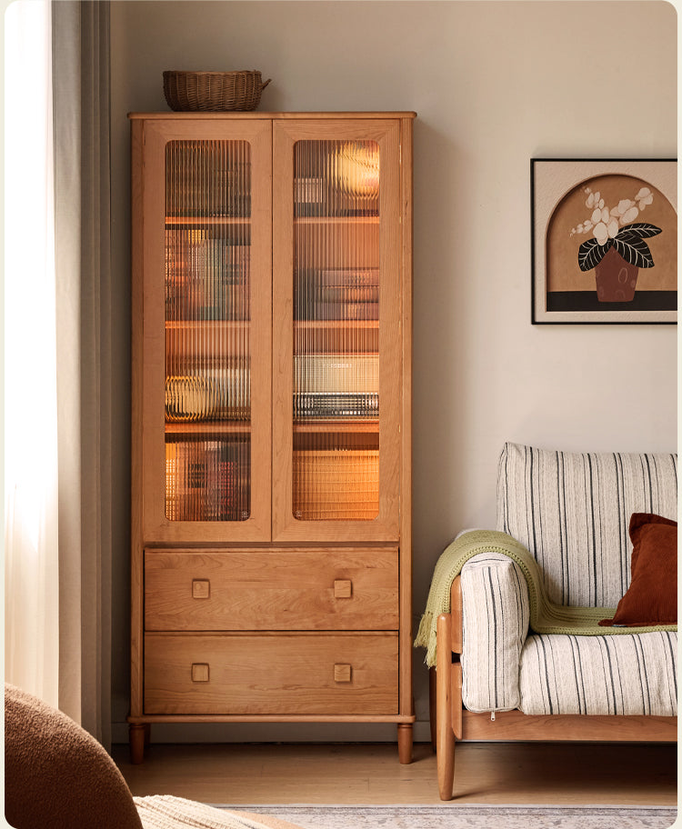 Cherry Solid Wood Middle Ancient Style Bookcase