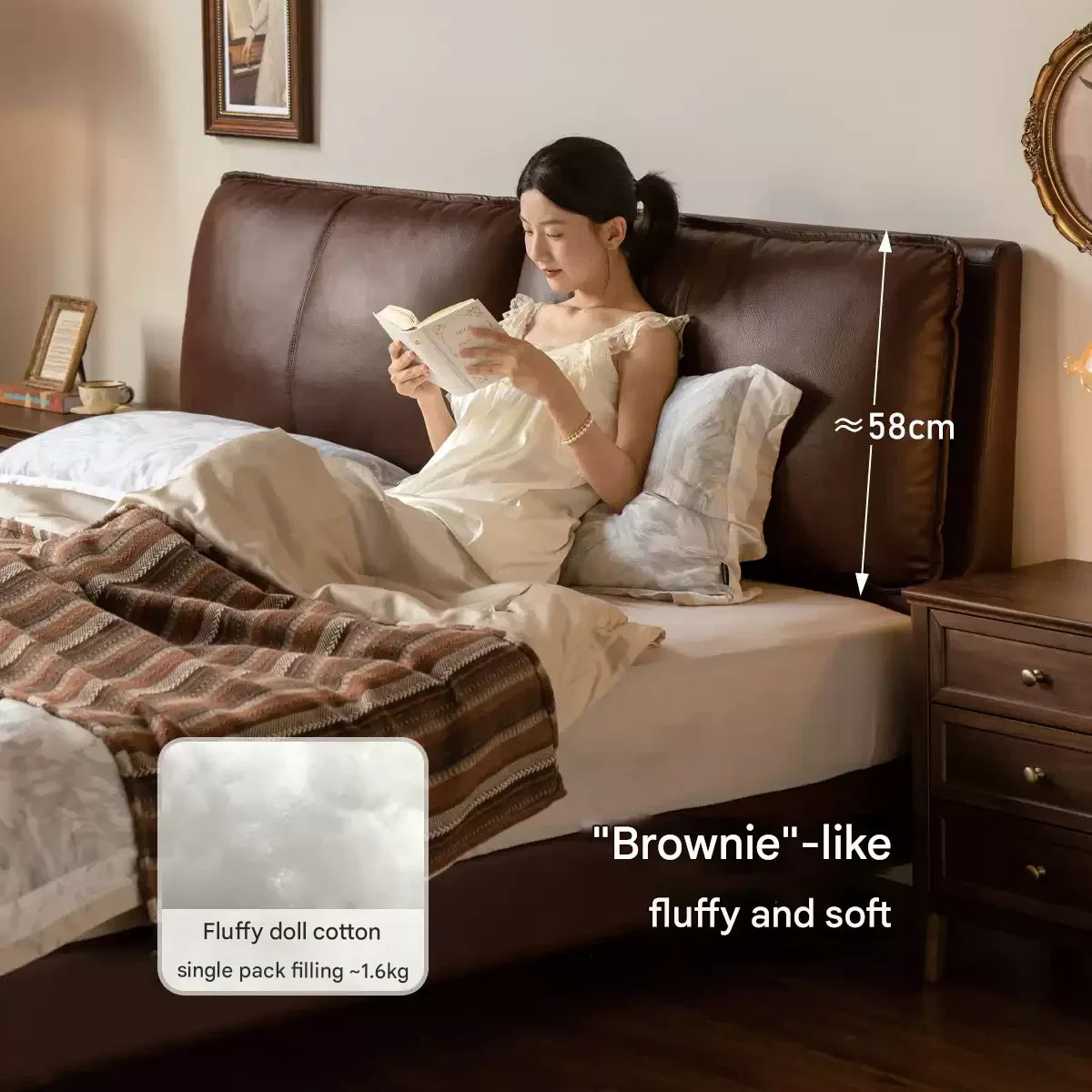 Leather Art Light Luxury Leather Bed