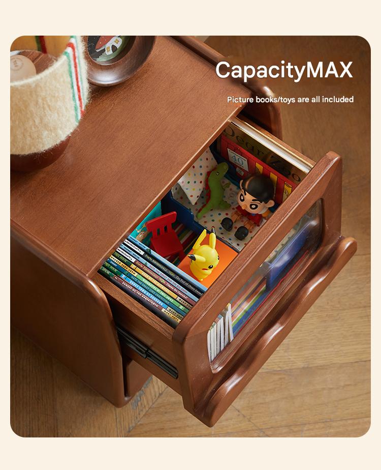 Poplar Solid Wood Children's with Lights Nightstand