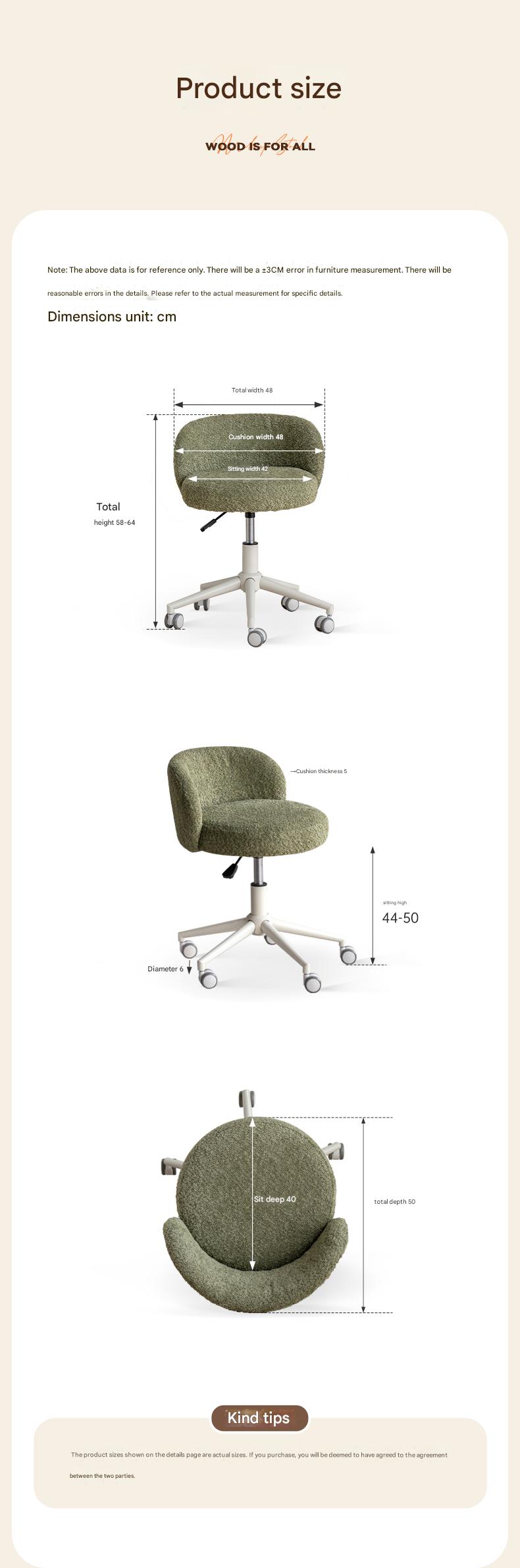 Eco-Leather, Imitation Sheepskin Makeup Stool