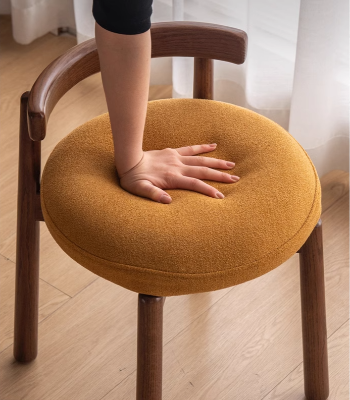 Black Walnut, Oak Solid Wood, Solid RubberWood Makeup Stool