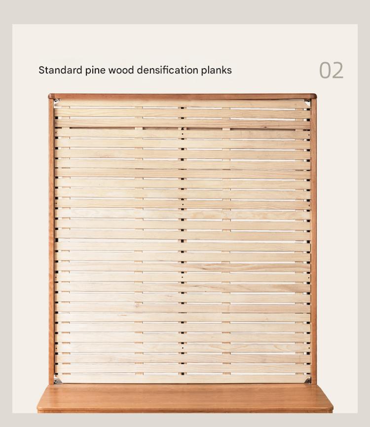 Cherry Solid Wood Modern Multifunctional Night Light Double Bed