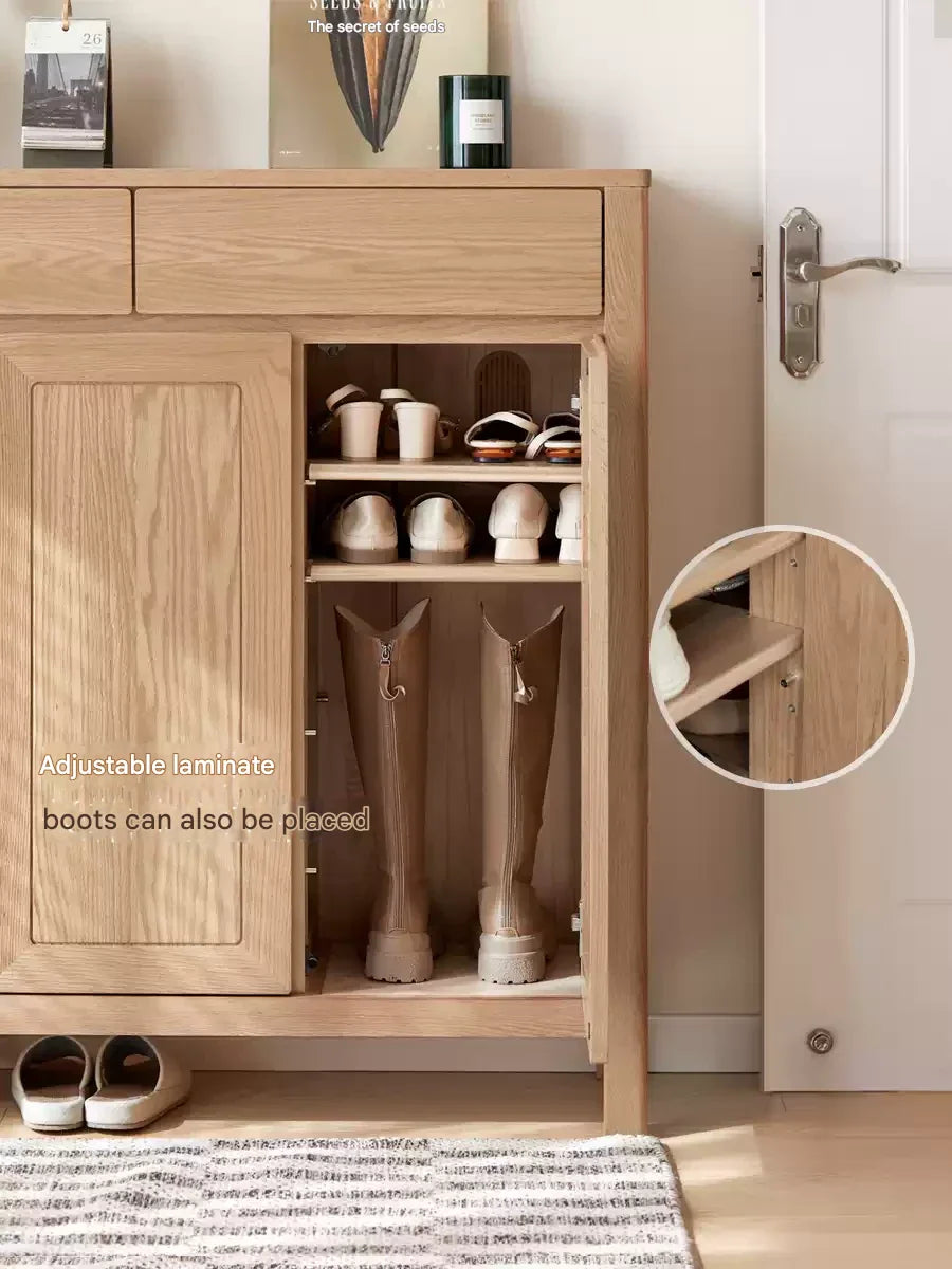 Ash Solid Wood Modern Large Shoe Cabinet