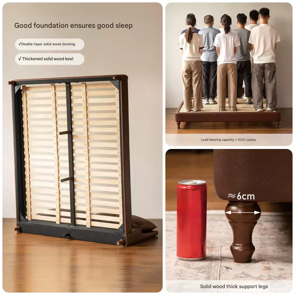 Leather Art Light Luxury Leather Bed