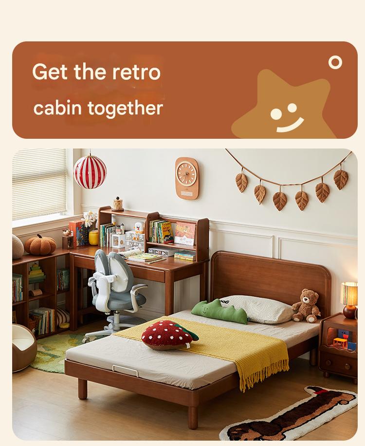 Poplar Solid Wood Children's with Lights Nightstand