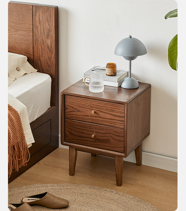 Oak Solid Wood walnut color Nightstand