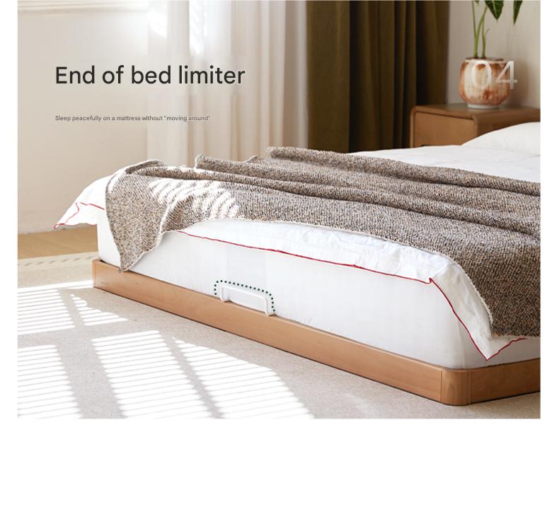 Beech Solid Wood Modern Simple Soft Leaning Platform Bed
