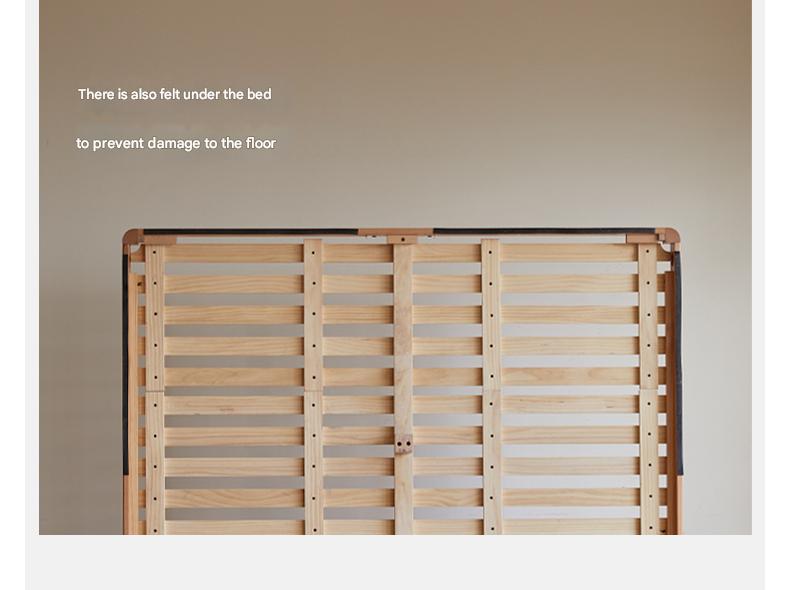 Beech Solid Wood Modern Simple Soft Leaning Platform Bed