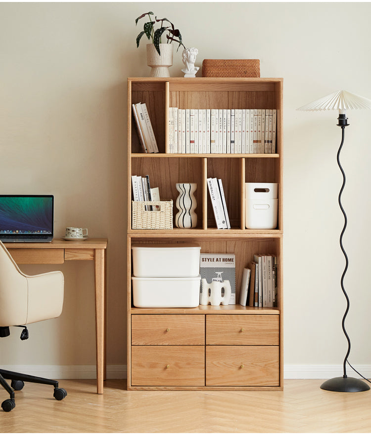 Oak Solid Wood Modern Free Combination Bookshelf