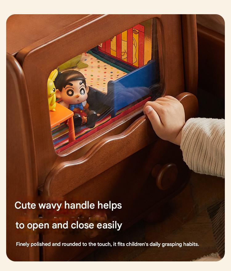 Poplar Solid Wood Children's with Lights Nightstand