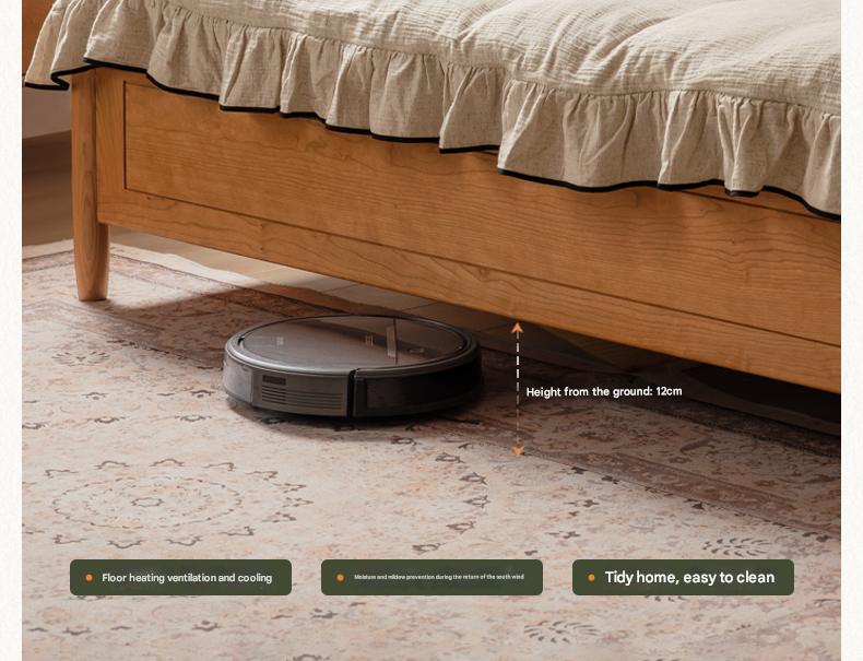 Cherry solid wood French retro storage bed