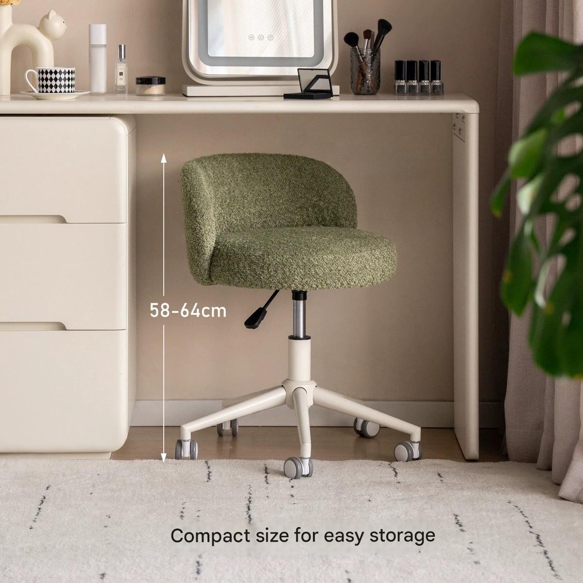 Eco-Leather, Imitation Sheepskin Makeup Stool