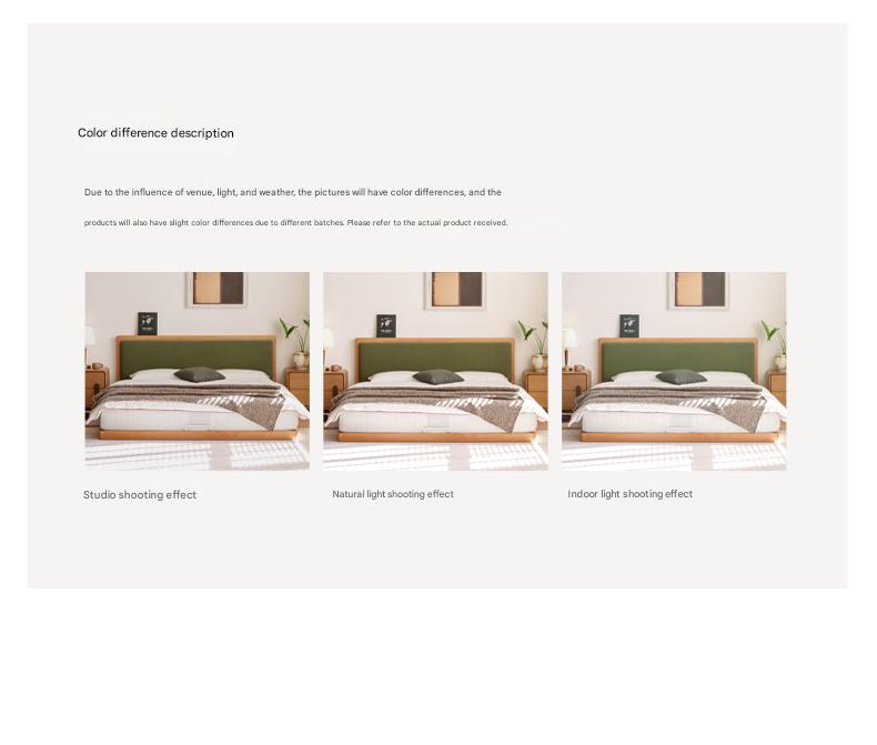 Beech Solid Wood Modern Simple Soft Leaning Platform Bed