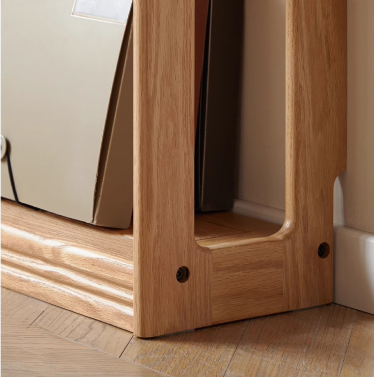 Oak Solid Wood Modern Ultra-Thin Bookshelf