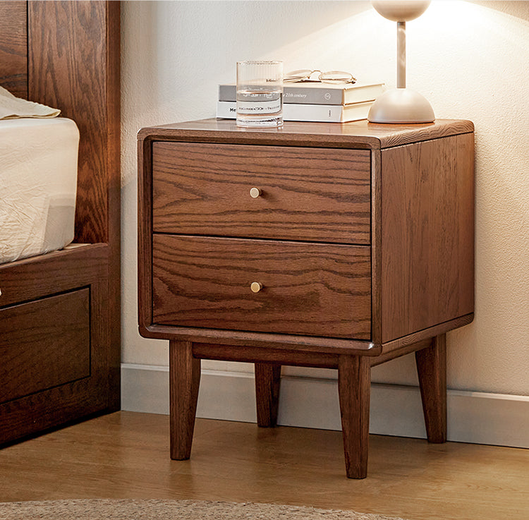 Oak Solid Wood walnut color Nightstand