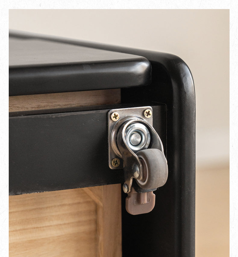 Rubber Solid Wood Multi Functional Nightstand.