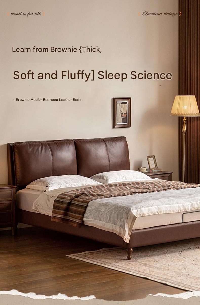 Leather Art Light Luxury Leather Bed