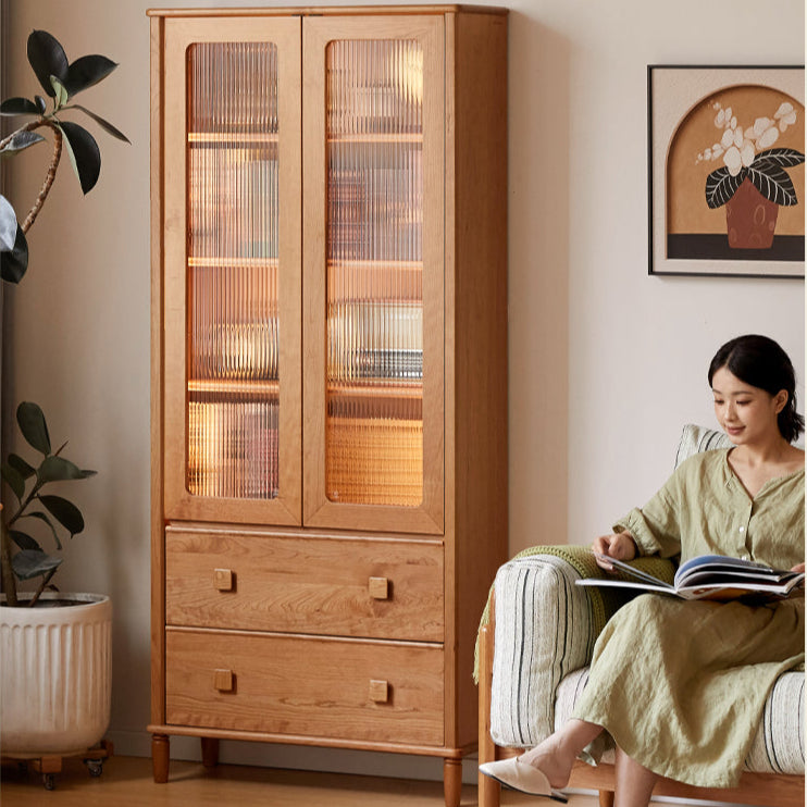 Cherry Solid Wood Middle Ancient Style Bookcase