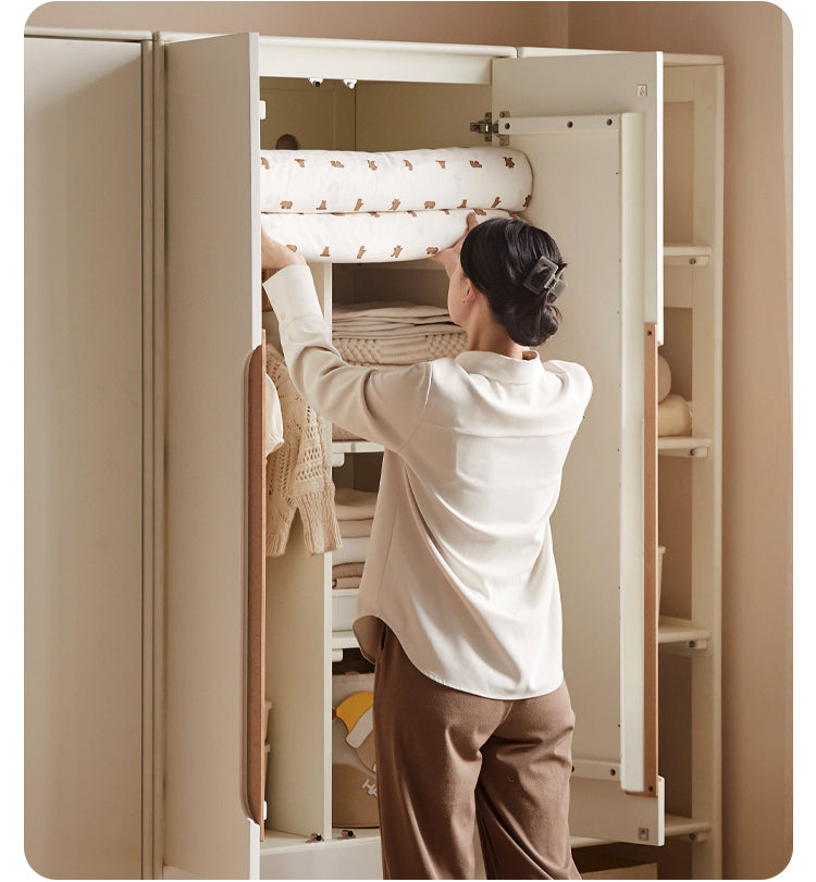 Solid Rubberwood, Beech Solid Wood Children's Wardrobe