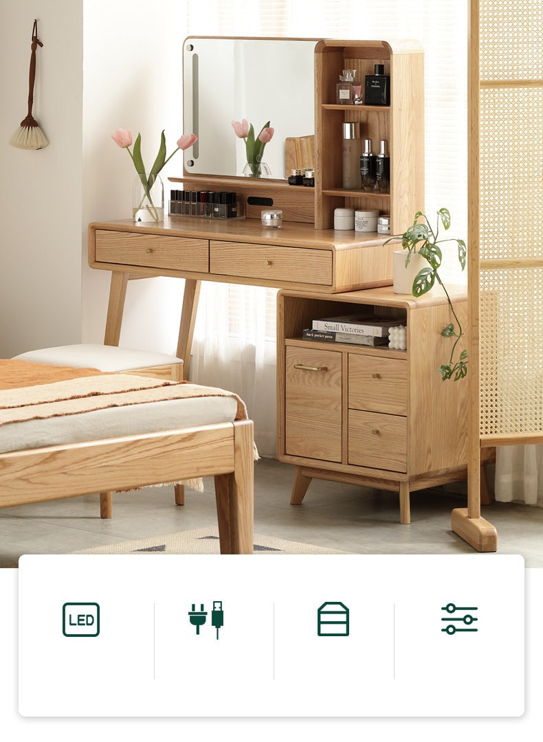 Oak solid wood Dressing Table Telescopic -USA