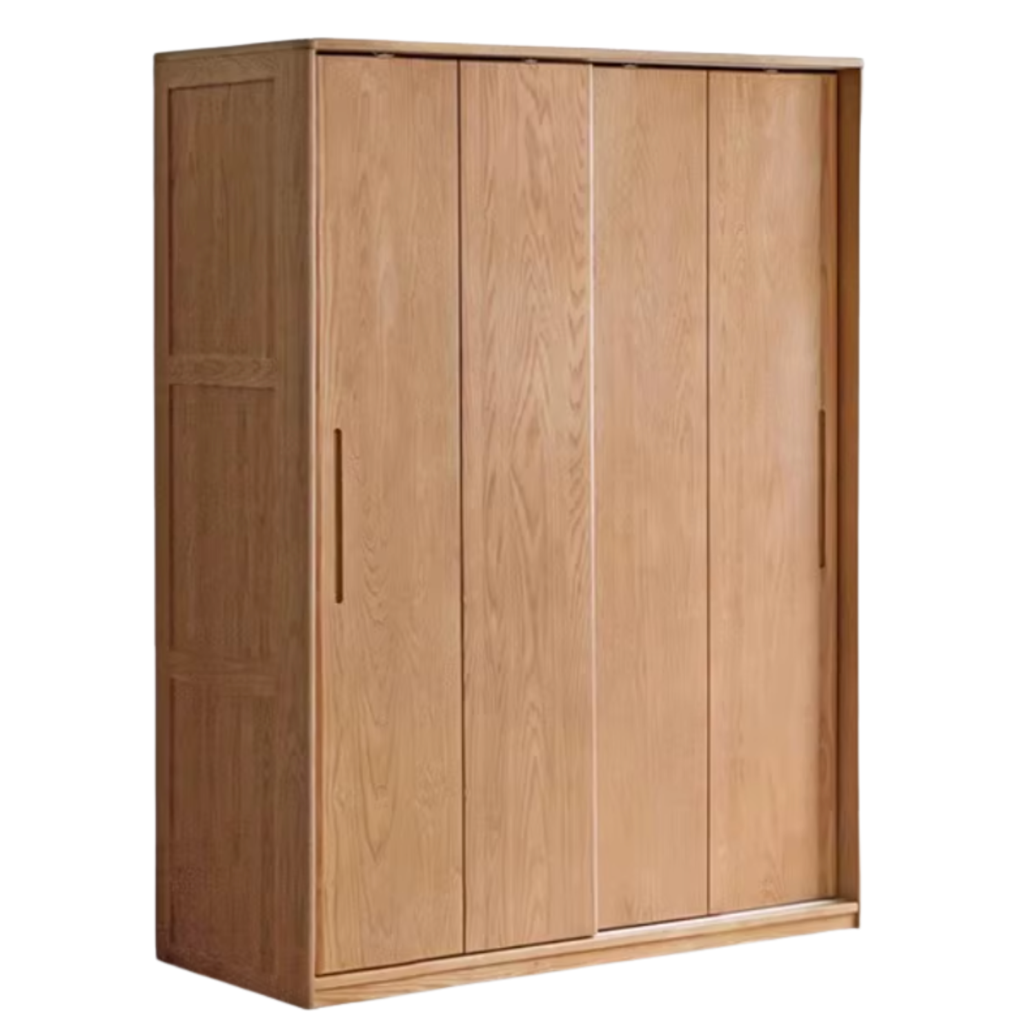 Oak, Ash Solid Wood Wardrobe With Sliding Doors.