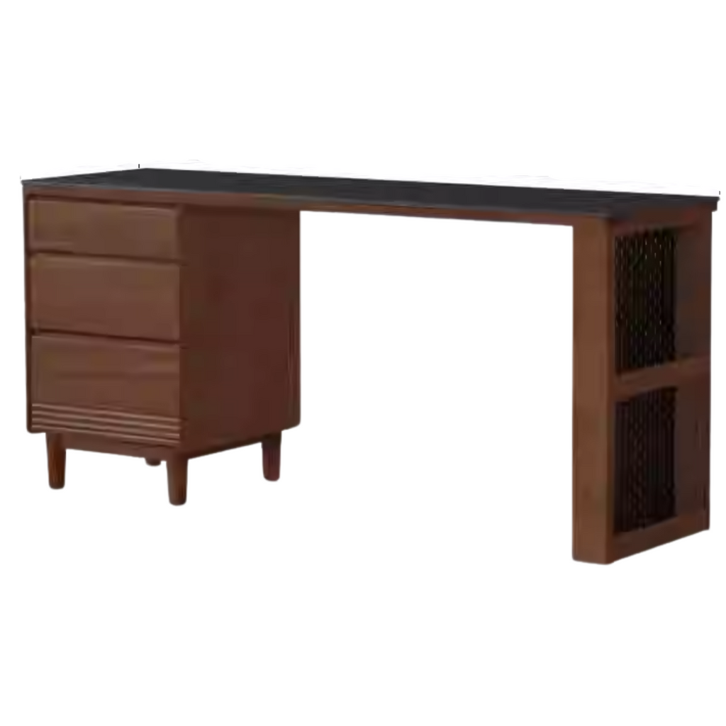 Black Walnut, Oak Solid Wood Light Luxury Style Rock Plate Storage Cabinet