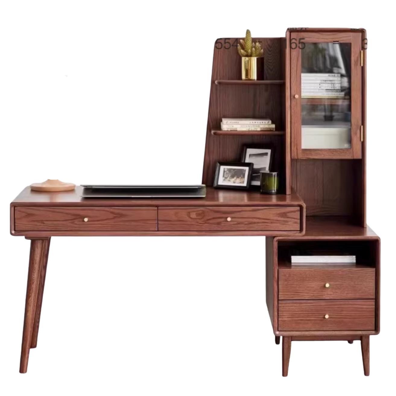 Oak Solid Wood Office Desk Combination