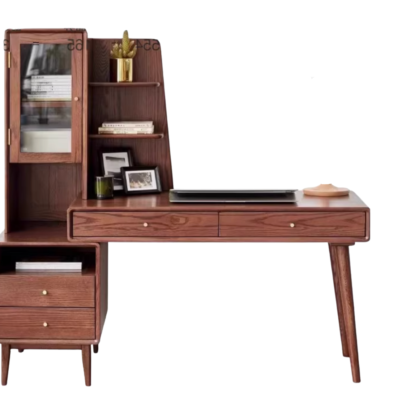Oak Solid Wood Office Desk Combination