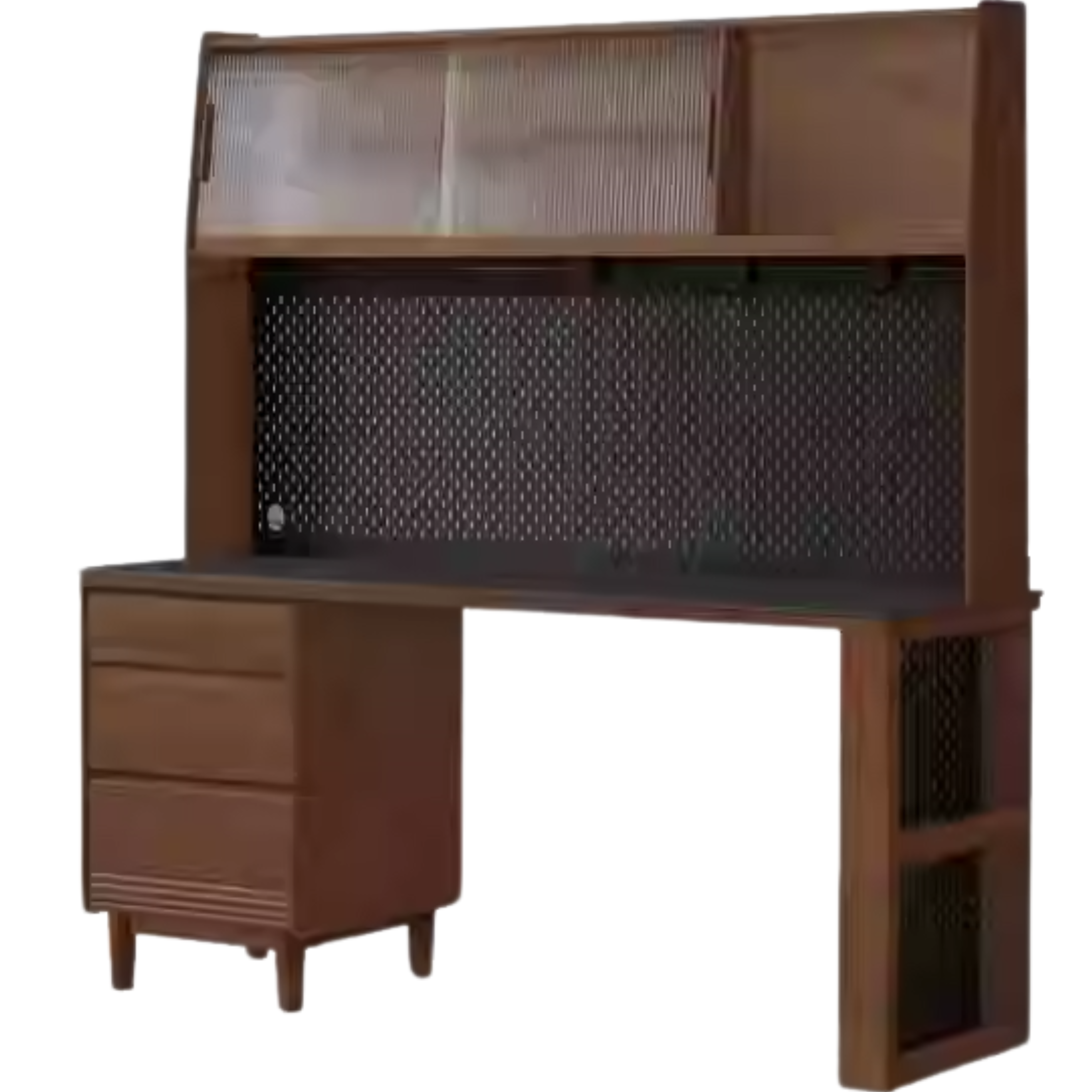 Black Walnut, Oak Solid Wood Light Luxury Style Rock Plate Storage Cabinet