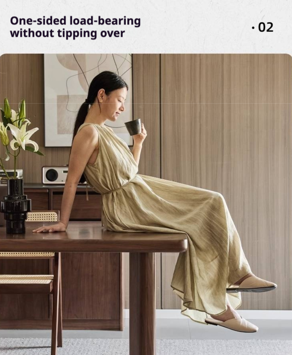 Black Walnut Solid Wood Dining Table