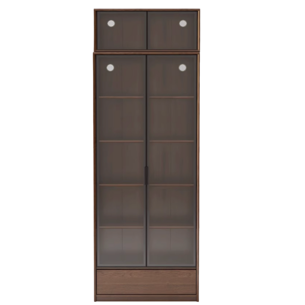 Black Walnut, Golden Sandalwood Solid Wood Bookshelf
